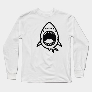 Stick Figure of a Shark in Black Ink Long Sleeve T-Shirt